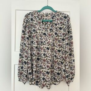 LOFT floral blouse shirt work top dress top dressy top